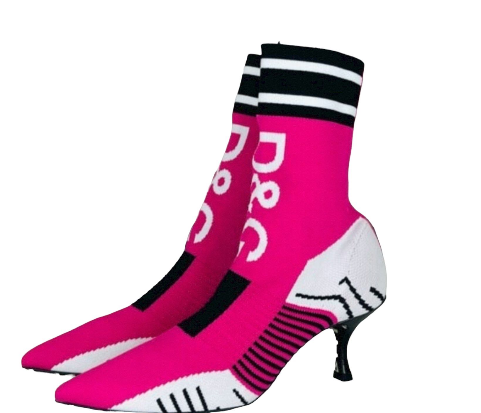 Dolce Gabbana Fuchsia Pink Sock Ankle Boots