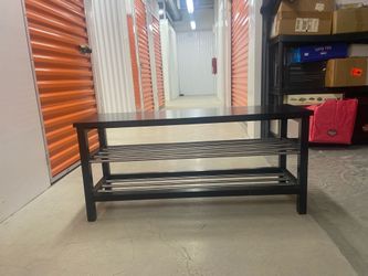 IKEA Black bench with shoe storage