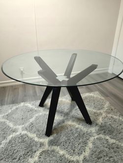 Modern 48" Tempered Glass Dining Table – $105 OBO
