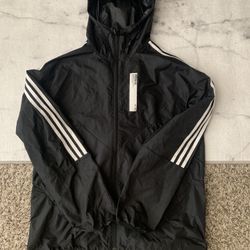 Mens Adidas Windbreaker Size Medium Black