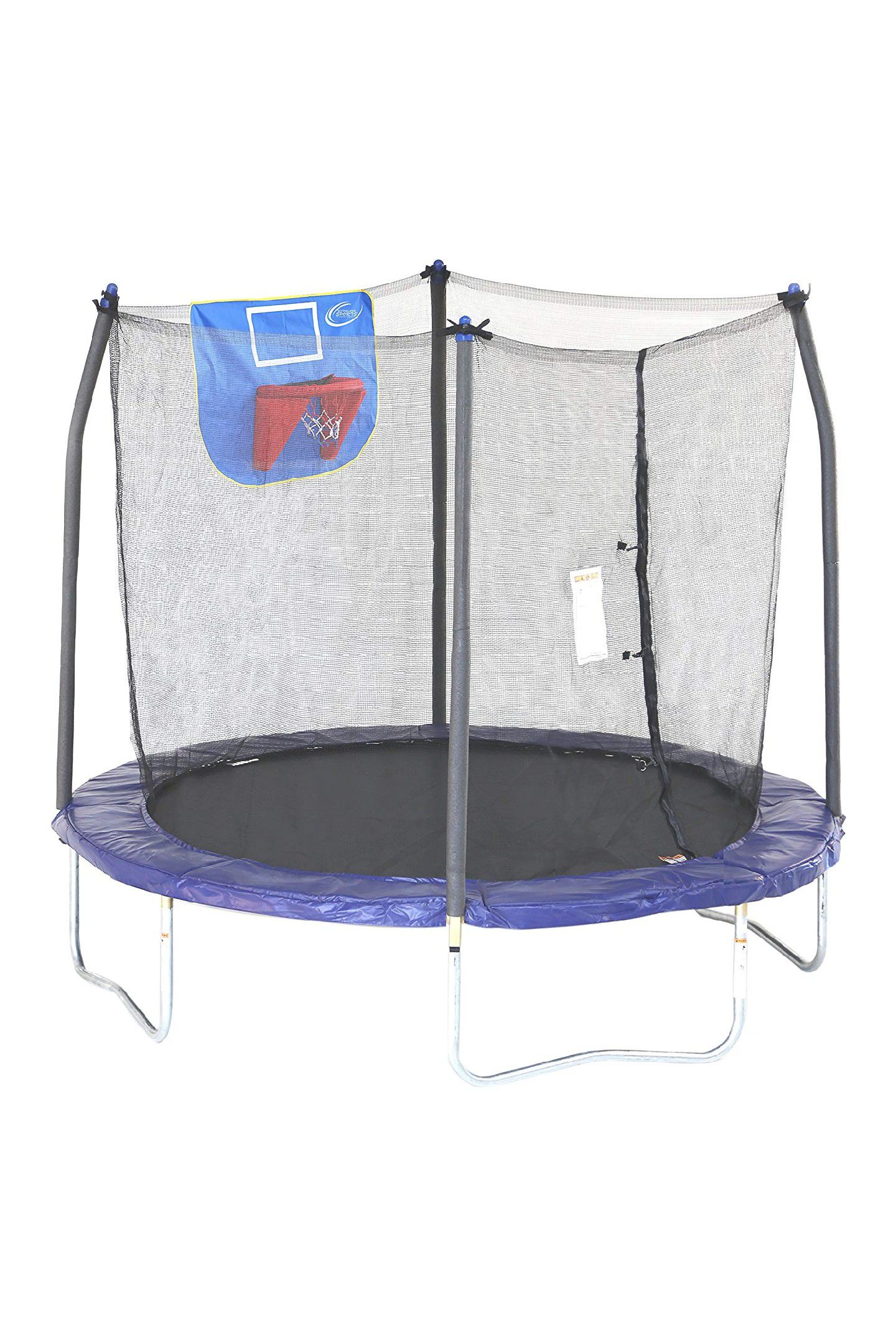8ft trampoline with basketball hoop