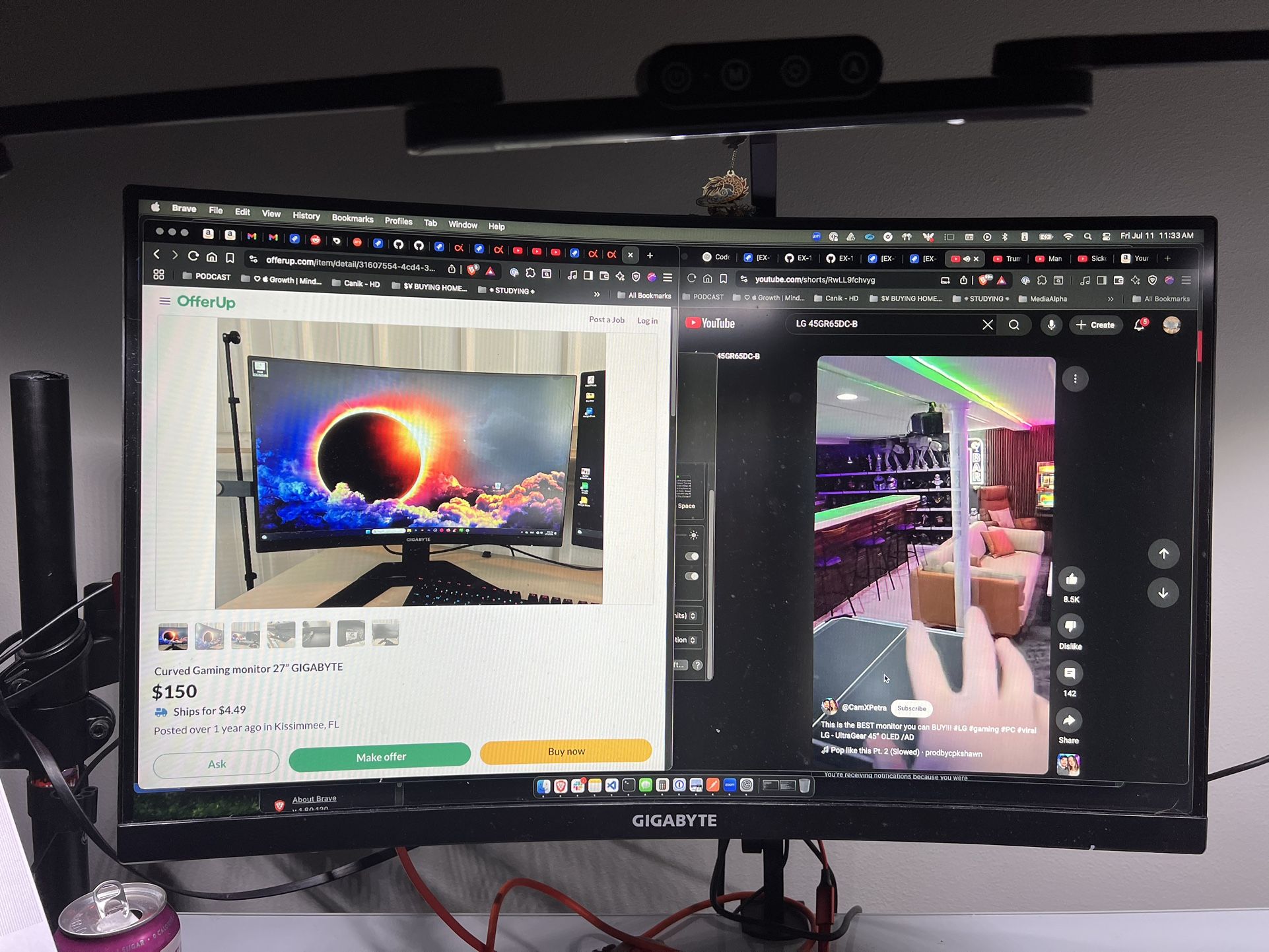 Gigabyte G27FC Curved 27 Inch Gaming Monitor