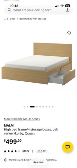 Ikea Malm Queen Bedframe + Nighstands