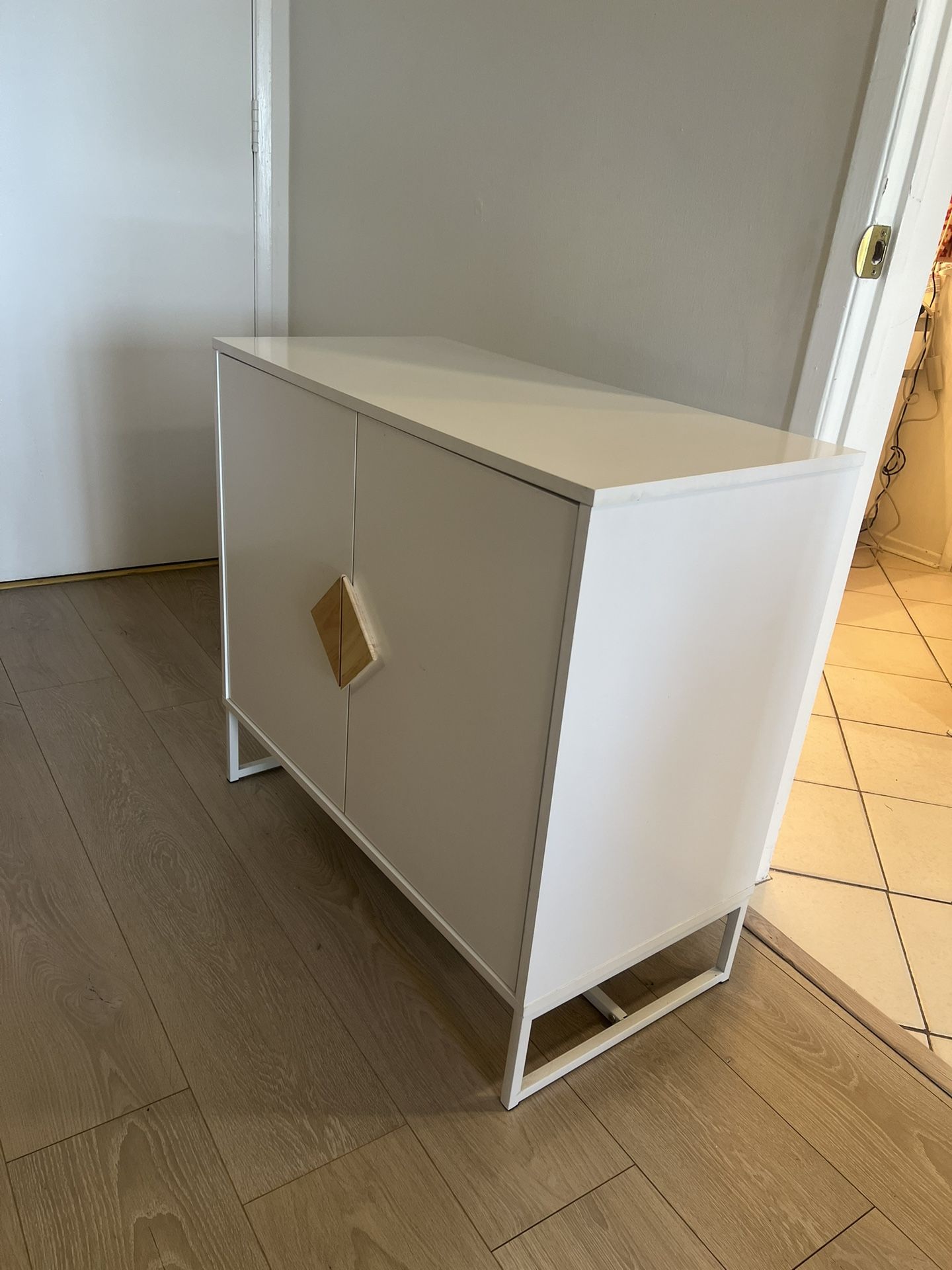 All White Cabinet Hutch Bookcase Storage Small