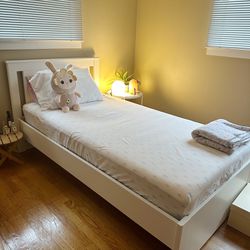 Ikea Twin White Bed Frame and Mattress