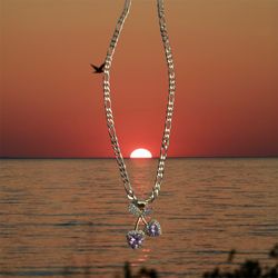 Pink Cherry Gold Plated Necklace