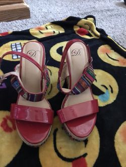 Cute red high heels size 8
