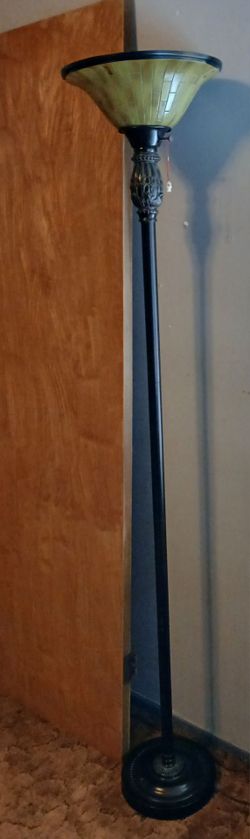 Floor lamp, metal and glass