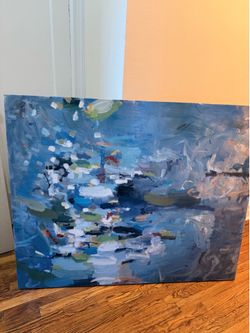 Big Blue Colorful Painting 52 inch x 42 inch