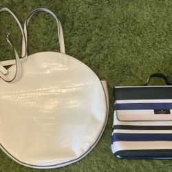 Handbag Bundle. 3 For $25 Stripe Kate Spade, Black NY@Co  And White No Brand.