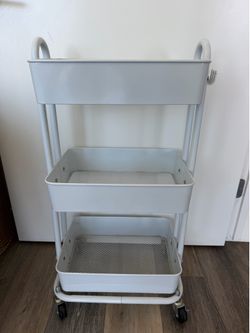 White metal cart