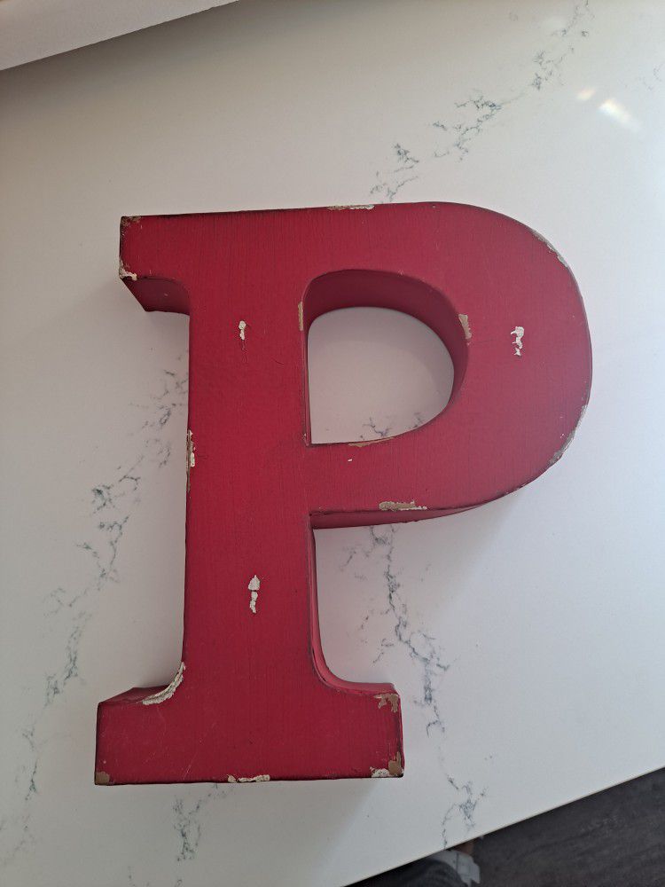New Red Metal Letter P $10