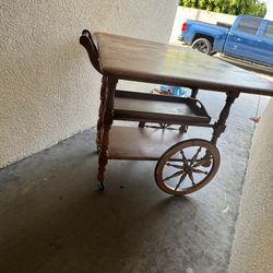 Vintage Butler Drop Leaf Tea Bar Serving Cart/Trolley - Design Table