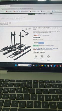 Cyberrack s3 e-bike rack 300lb holds 3 e-bikes