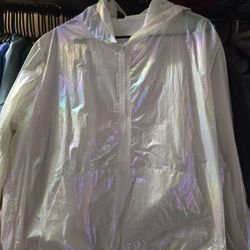 Holographic rain jacket. Shein
