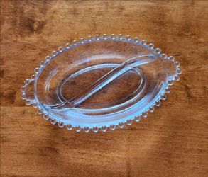 Imperial Glass Candlewick Oval Divided Relish Dish