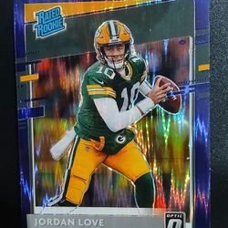 2020 Panini Donruss Optic Rated Rookie Blue Shock #154 Jordan Love 