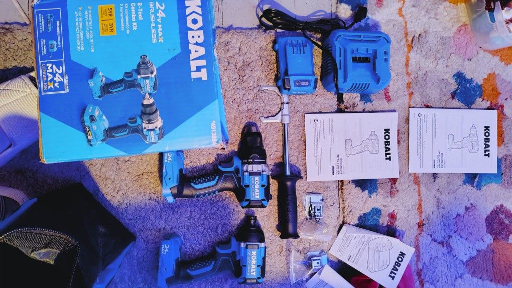 KOBALT BRUSHLESS 24V MAX DRILL/IMPACT DRIVER COMBO!