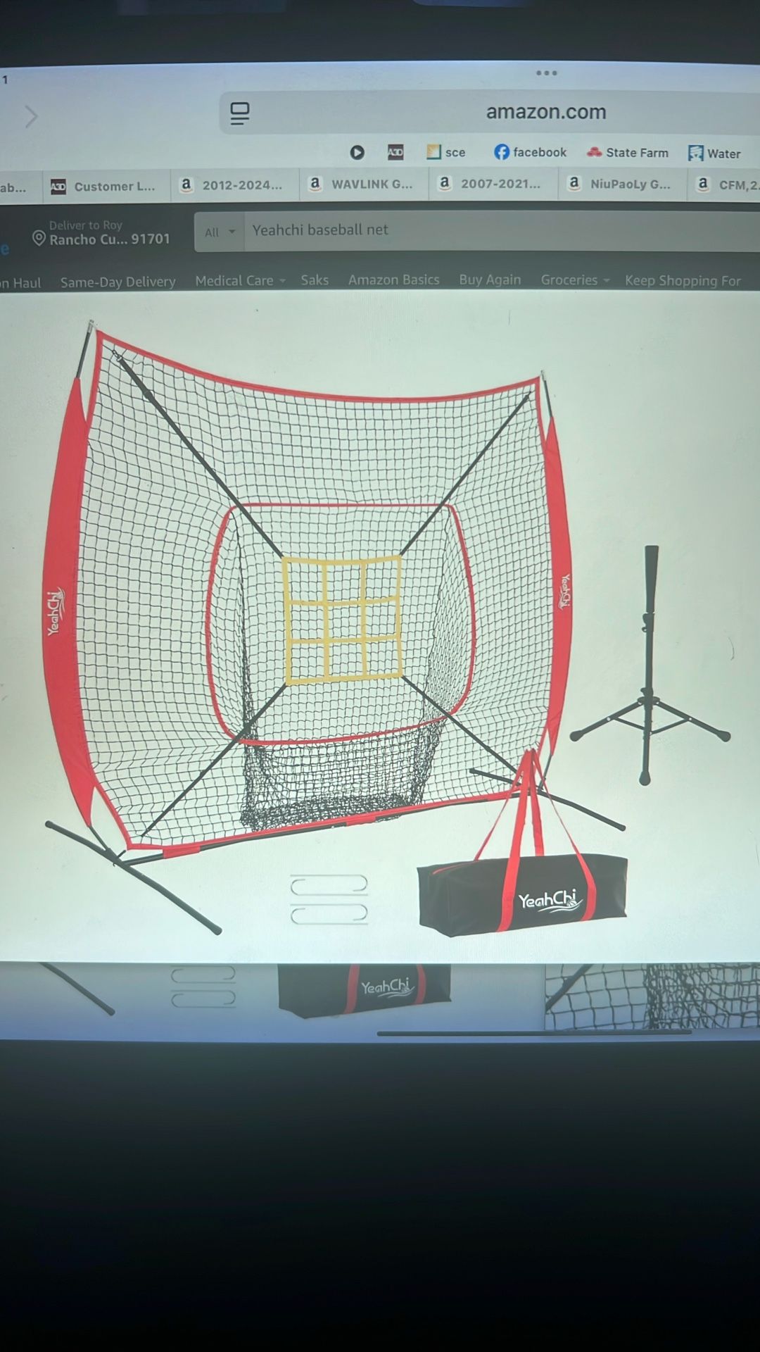 NEW Baseball Practice Net. w/Strike Zone,Target & Batting Tee, 7-Layer Mesh, Portable Training Equipment for Baseball & Softball,Suitable for All Ages