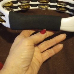 White Oval Brass Tambourine 