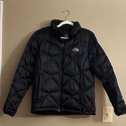 WOMENS LARGE NORTH FACE PUFFER JACKET COAT BLACK 550