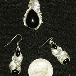 Navajo Earrings and Pendant