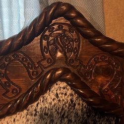 Wooden Couch With Real Cow Leather 