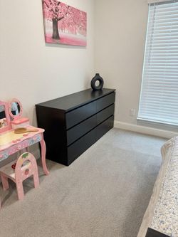 Black 6-Drawer Double Dresser