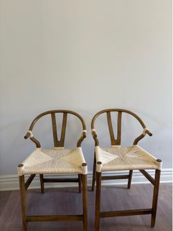 Rattan high bar stool (set of 2)