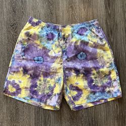 Stussy Swimming Trunks Men’s Large Tie Die Pattern Multicolor