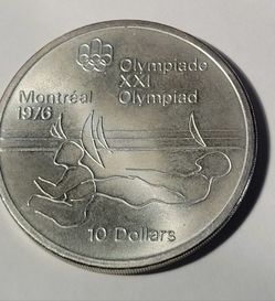 1975 Canada Olympiade XXI $10 Silver Sailing Proof Coin