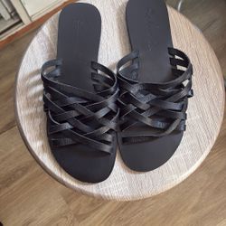 Splendid Black Slip-on Sandals 