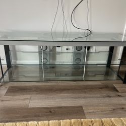 Bell’o Open Storage Glass TV Stand