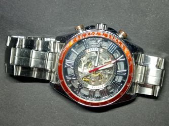Skeleton Mechanical Watch with Tachymeter Bezel