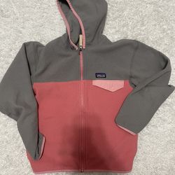 Patagonia Micro D Snap-T Zip Jacket Hoodie Fleece Girls, Pink M 10