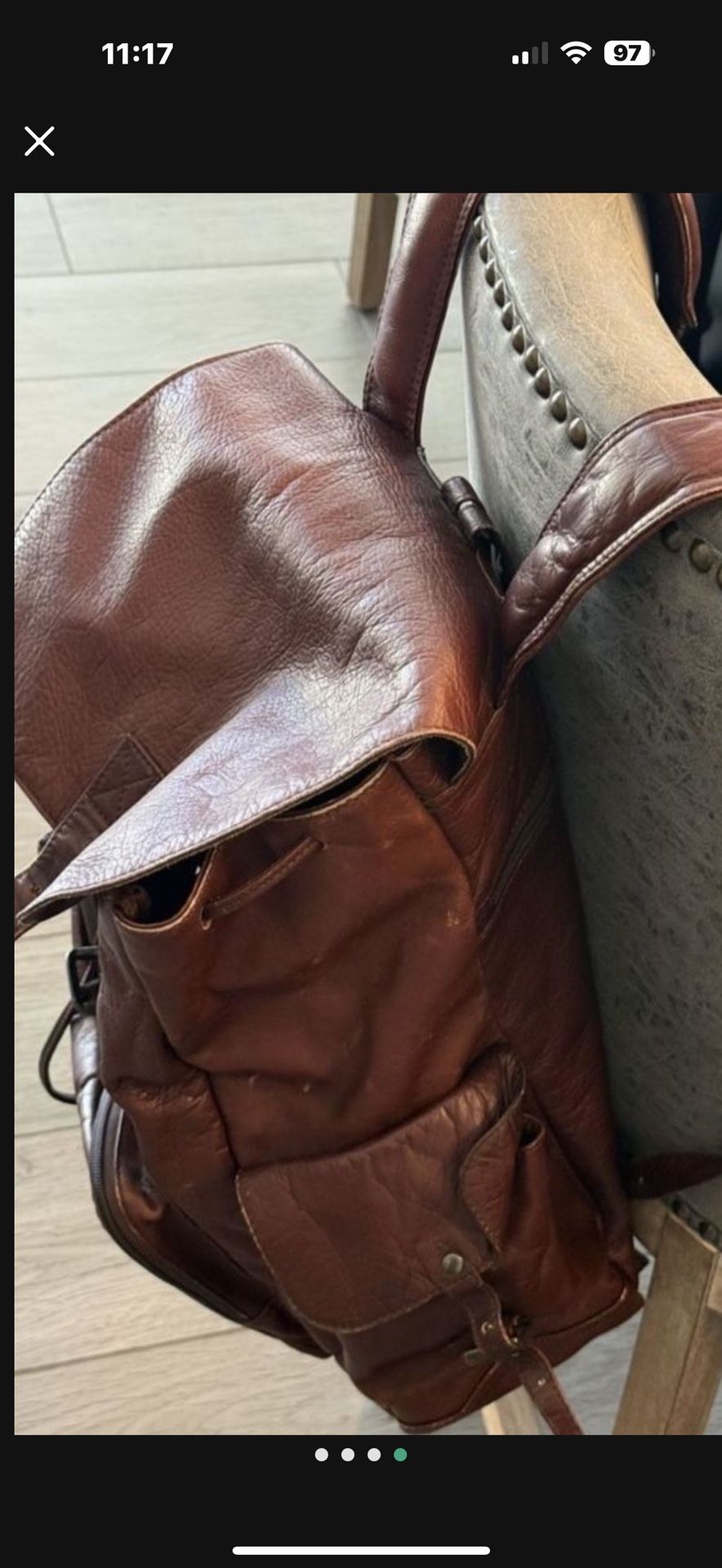 genuine leather backpack Vintage