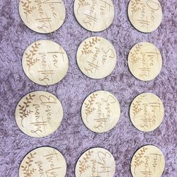 Baby / Toddler Monthly Milestone Wooden Discs 