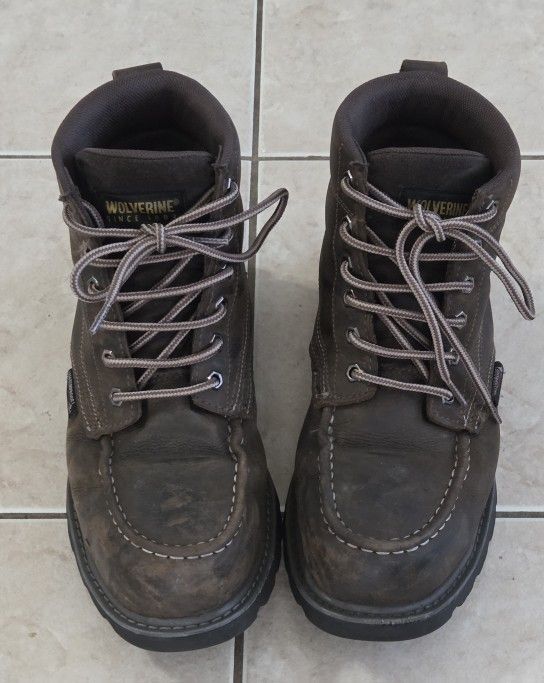 WOLVERINE Steel Toe Work Boots 9.5 Mens