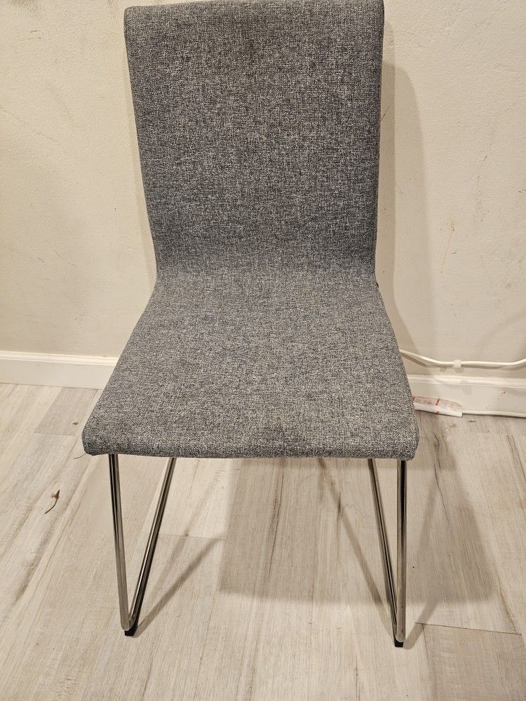 Grey with Chrome Legs Desk - Accent Chair