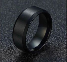 Black Stainless Steel 8mm Ring for Men - Size 10 (BRAND NEW)