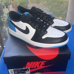 Jordan 1 Low Black Dark Powder Blue 