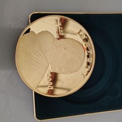 4 OZ .999 FINE SILVER WITH 24K GOLD LAYERED  COIN