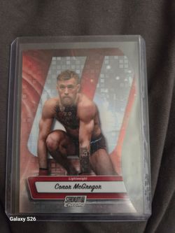 Topps chrome stadium club Conor McGregor die cut Triumvirates card