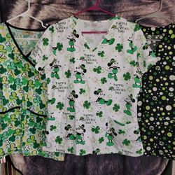 3 st Patrick's scrub tops