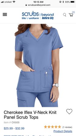 Two sets of Ciel Blue Cherokee IFLEX scrubs