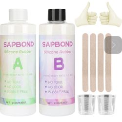 Silicone Mold Making Kit SAPBOND Liquid Silicone Rubber Mold Making 17.6oz for Casting Resin, Soap, Candle, Plaster Casting, DIY Molds, Mixing Ratio 1