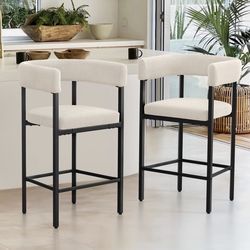 2X linen color 26” fabric barstools