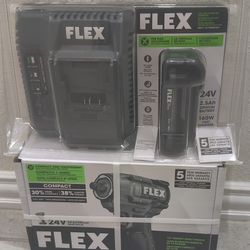 Flex 24Volts 1/2in 300ft-lbs Impact Wrench With Battery Kit - New