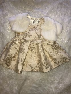 Fancy white & gold babygirl dress
