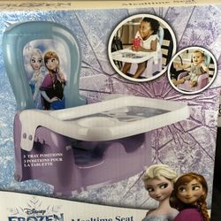 Disney Frozen Mealtime Baby Toddler Booster Seat with Adjustable Tray — Portable Booster Seat for Dining Table — Travel Essentials for Baby — Made Wit